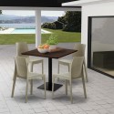 Horeca Couchtisch Set 90x90cm 4 Stühle stapelbar Restaurant Bar Küche Jasper 