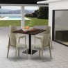 Horeca Couchtisch Set 90x90cm 4 Stühle stapelbar Restaurant Bar Küche Jasper 