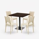 Horeca Couchtisch Set 90x90cm 4 Stühle stapelbar Bar Restaurant Prince 