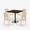 Horeca Couchtisch Set 90x90cm 4 Stühle stapelbar Bar Restaurant Prince 