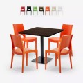 Horeca Couchtisch Set 90x90cm 4 Stühle stapelbar Bar Restaurant Prince Aktion