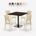 Horeca Couchtisch Set 90x90cm 4 Stühle stapelbar Bar Restaurant Prince Rabatte