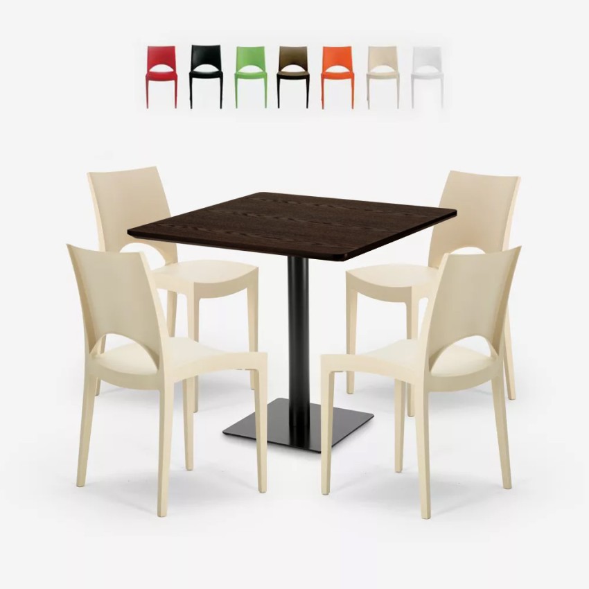 Horeca Couchtisch Set 90x90cm 4 Stühle stapelbar Bar Restaurant Prince Rabatte Horeca Couchtisch Set 90x90cm 4 Stühle stapelbar Bar Restaurant Prince Rabatte