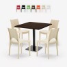 Horeca Couchtisch Set 90x90cm 4 Stühle stapelbar Bar Restaurant Prince Rabatte