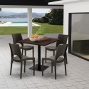 Horeca Couchtisch Set 90x90cm 4 Stühle stapelbar Bar Restaurant Prince 