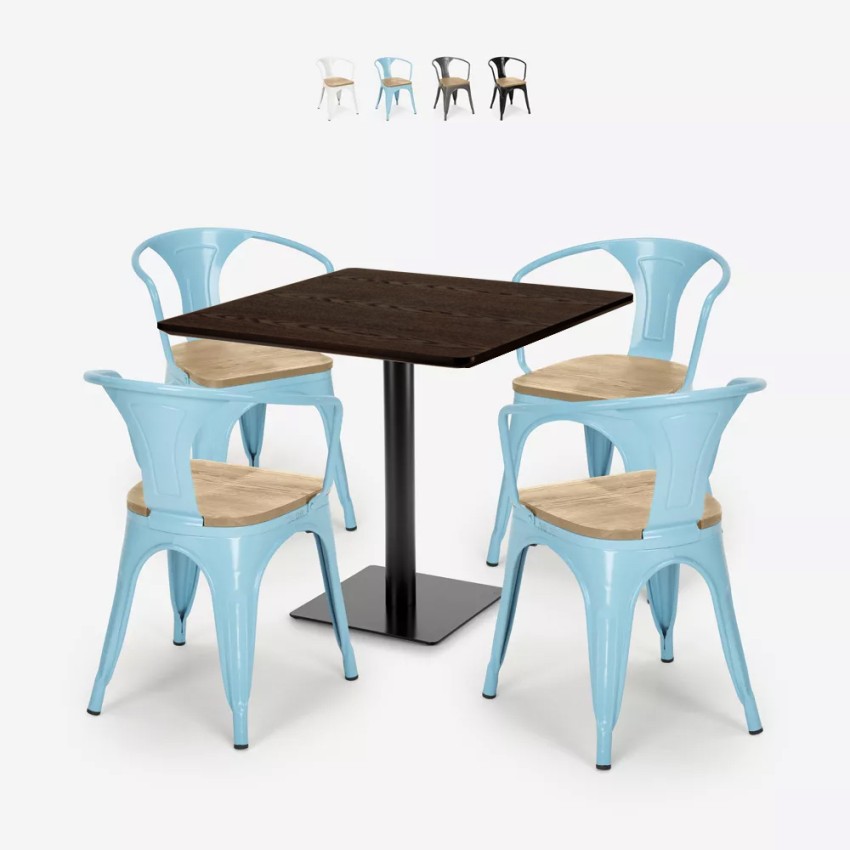 set horeca 4 stühle tisch 90x90cm bar restaurants dunmore Verkauf
