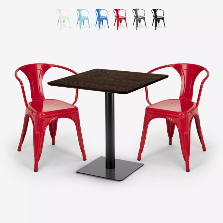 set 2 stühle horeca tisch 70x70cm bar restaurant starter Maße