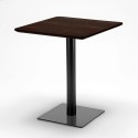 Quadratisch Tisch Holzeffekt und Schwarz Stahlfuß 60x60 cm mit 2 Bunten Stühlen Ice Kiss 