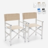 2er Set klappbare Strandstühle Klappstühle aus Aluminium Regista Gold Angebot