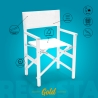 Klappbarer Strandstuhl Klappstuhl in Weiß aus Aluminium Regista Gold Angebot