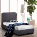 Komplettes Einzelbett aus Stoff Holz mit Netz 80x190 cm Zurich Twin Aktion