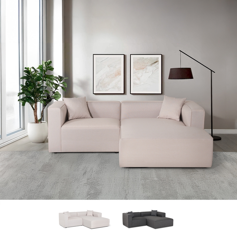 Modulares 3-Sitzer-Halbinsel-Ecksofa aus Stoff Rylos Aktion Modulares 3-Sitzer-Halbinsel-Ecksofa aus Stoff Rylos Aktion