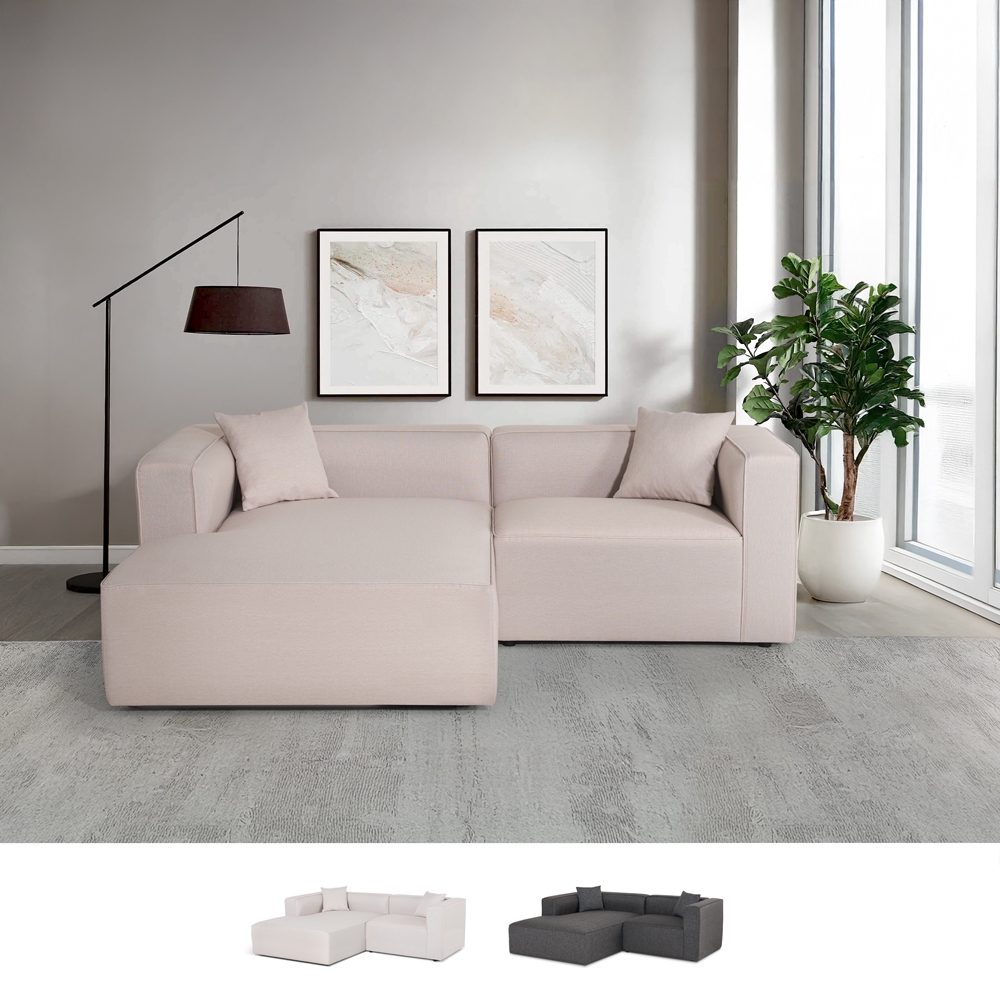 Sofa 3-Sitzer modular Halbinsel Ecke aus Stoff Lorys Aktion