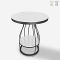 Runder Couchtisch 50x63cm goldschwarzes Metall und Marmor Neep XL Aktion
