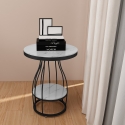 Runder Couchtisch 50x63cm goldschwarzes Metall und Marmor Neep XL Katalog