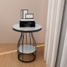 Runder Couchtisch 50x63cm goldschwarzes Metall und Marmor Neep XL Katalog