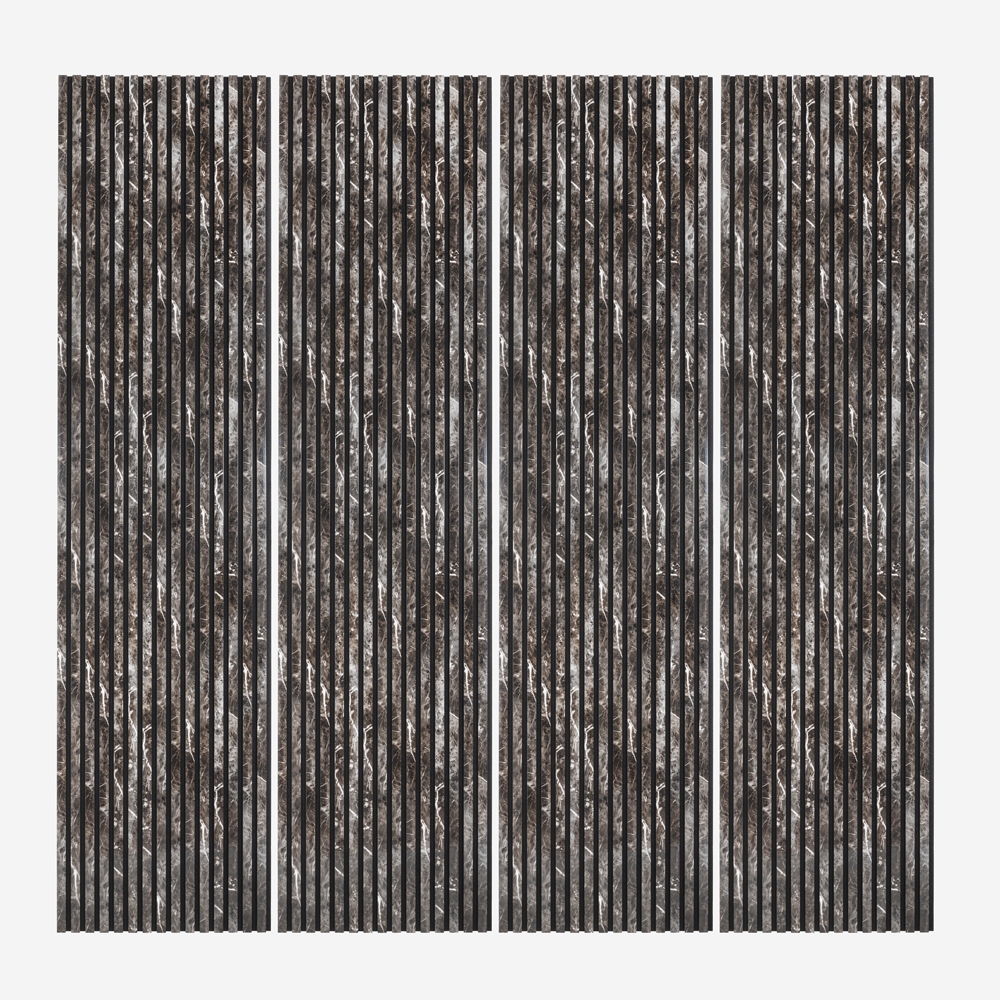 4 x schwarzer Marmor-Effekt Wandpaneele Akustikpaneele 240x60cm Kover-MC Aktion