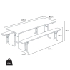 Bierzeltgarnitur Tisch und Bänke Holz Biergarten Festzelt 220x80 Lagerbestand