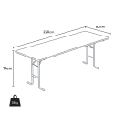 Set 10 Tische aus Holz für Biergarnitur 220x80 Feste Garten Katalog