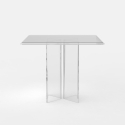 Esstisch aus transparentem Polycarbonat quadratisch 80x80cm Holden Angebot
