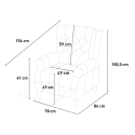 Verstellbarer Wohnzimmer-Samtstoff-Bergère-Sessel Ethron Lux 