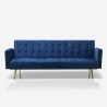 Modernes clic clac 3-Sitzer Samt Schlafsofa Caullae goldene Beine Katalog