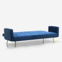 Modernes clic clac 3-Sitzer Samt Schlafsofa Caullae goldene Beine Auswahl