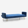 Modernes clic clac 3-Sitzer Samt Schlafsofa Caullae goldene Beine Auswahl
