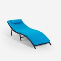 SSet aus 2 Rattan-Gartenliegen mit Klapptisch Lanzarote Lagerbestand