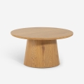 Couchtisch 80cm niedrig rund aus Holz für Wohnzimmer Nauru Aktion