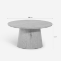 Couchtisch 80cm niedrig rund aus Holz für Wohnzimmer Nauru Rabatte
