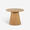 Niedriger runder Couchtisch aus Holz 60cm Falkland Aktion