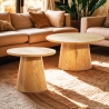 Niedriger runder Couchtisch aus Holz 60cm Falkland Verkauf
