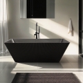 Freistehende Badewanne 170x75cm gerillt schwarz Arkoi Dark Aktion