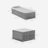 2er-Set Rattan-Gartenliegen mit Outdoor-Tisch Bali 