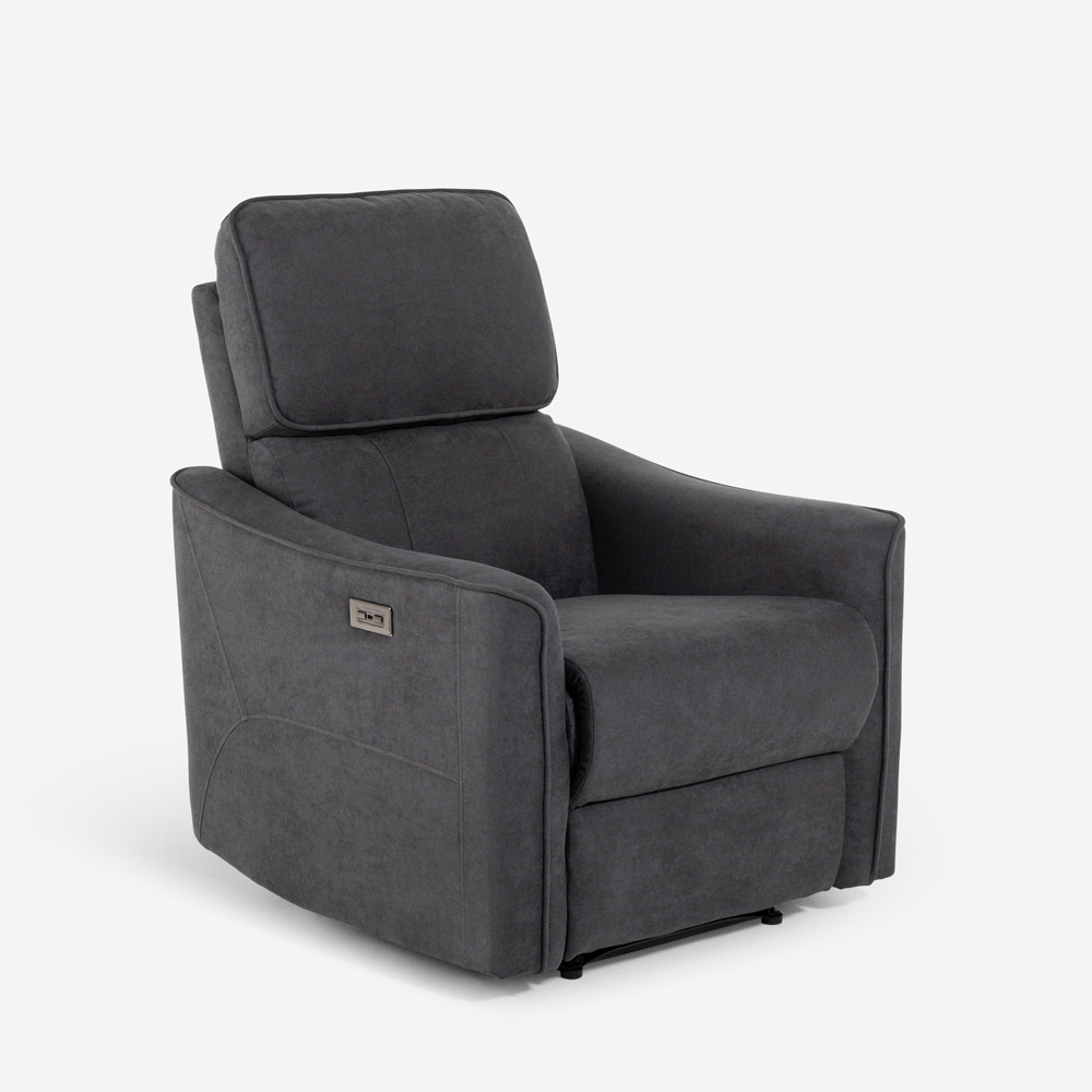 Ergonomischer Stoff-Relaxsessel elektrisch mit USB Chiara Aktion Ergonomischer Stoff-Relaxsessel elektrisch mit USB Chiara Aktion