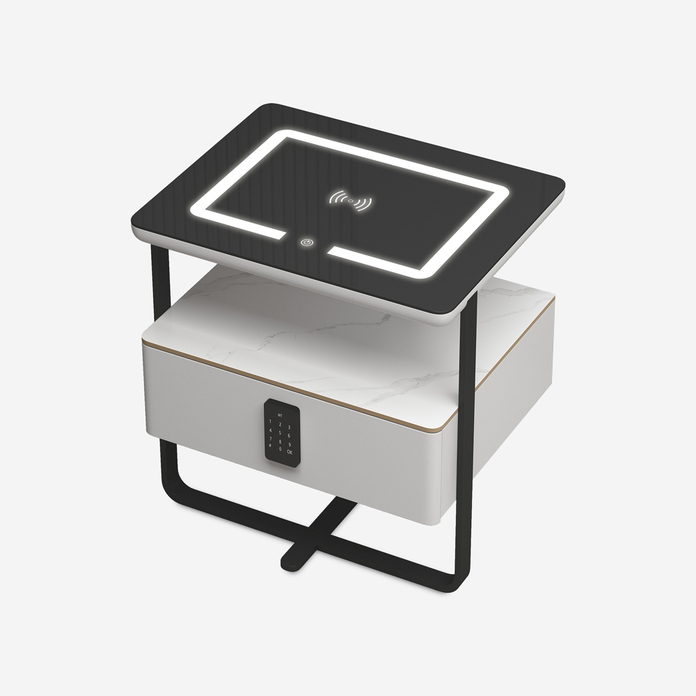 Nachttisch mit kabelloser LED-Lampe und Schublade Klaas Aktion