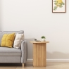 Couchtisch 45x55cm rund Wohnzimmer gerilltes Holz schwarz Quid Angebot