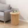Couchtisch 45x55cm rund Wohnzimmer gerilltes Holz schwarz Quid Lagerbestand
