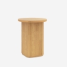 Couchtisch 45x55cm rund Wohnzimmer gerilltes Holz schwarz Quid Rabatte