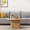 Runder schwarzer Holzcouchtisch 80x45cm gerillt Vaik Modell