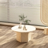Couchtisch Marmor-Effekt 80cm modern rund niedrig Deki Verkauf