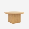 Runder schwarzer Holzcouchtisch 80x45cm gerillt Vaik Katalog