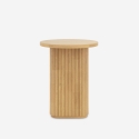 Couchtisch 45x55cm rund Wohnzimmer gerilltes Holz schwarz Quid Katalog