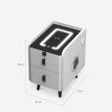 Weißer Nachttisch mit LED-Licht und kabelloser Ladefunktion Tainy Katalog