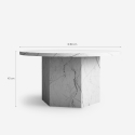 Couchtisch Marmor-Effekt 80cm modern rund niedrig Deki Sales
