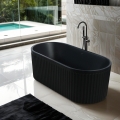 Gerillte freistehende mattschwarze Badewanne 170x80cm Kimolos Dark Aktion