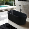 Gerillte freistehende mattschwarze Badewanne 170x80cm Kimolos Dark Aktion