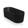 Gerillte freistehende mattschwarze Badewanne 170x80cm Kimolos Dark Verkauf
