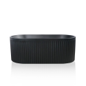 Gerillte freistehende mattschwarze Badewanne 170x80cm Kimolos Dark Angebot